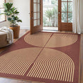 Lahome Modern Rainbow Easy Jute Outdoor Rug 5x7, Stain Resistant Red Dining by Lahome