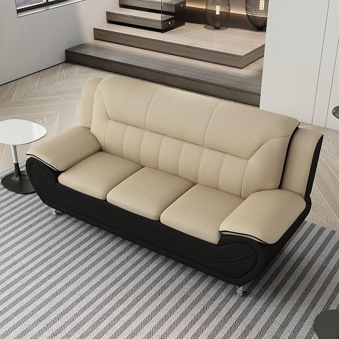 Container Furniture Direct Michael Modern Faux Leather Upholstered Stainless - Image 9