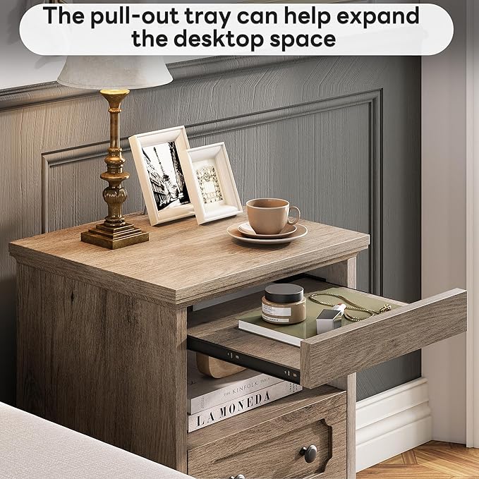 LIKIMIO Night Stand, Modern Bedside Table - Image 5