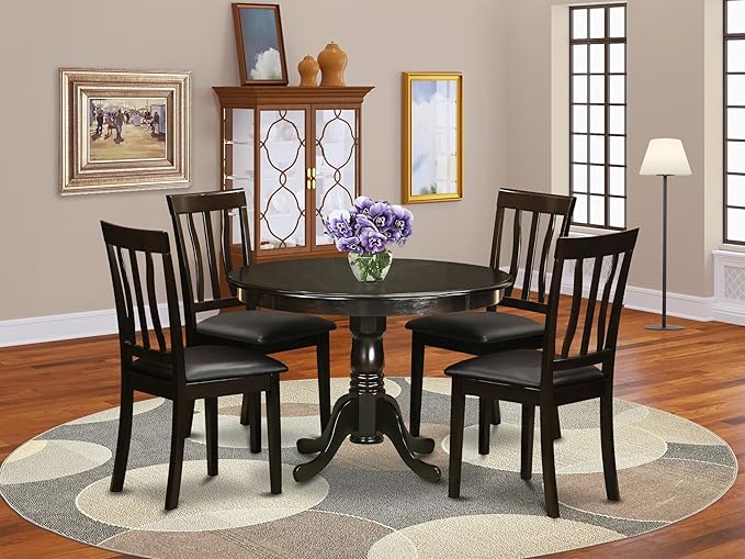 East West Furniture ANGA3-ABK-24 3 Piece Dinette Set - Image 2