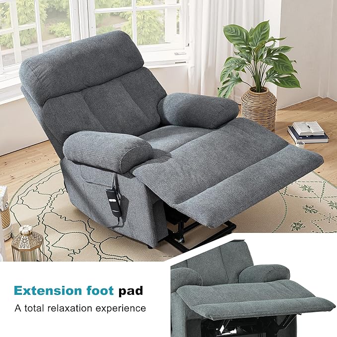 Recliner Chair Power Lift Massage Chair Full Body 23" Large Size Electric - Image 4