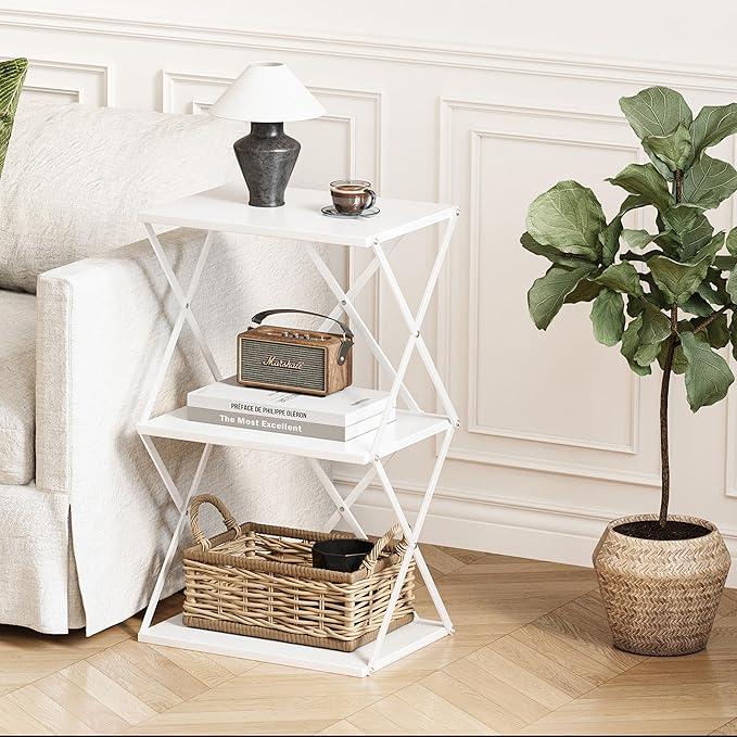 3-Tier End Table Small Side Table Tall Bedside Night Stand - Image 7