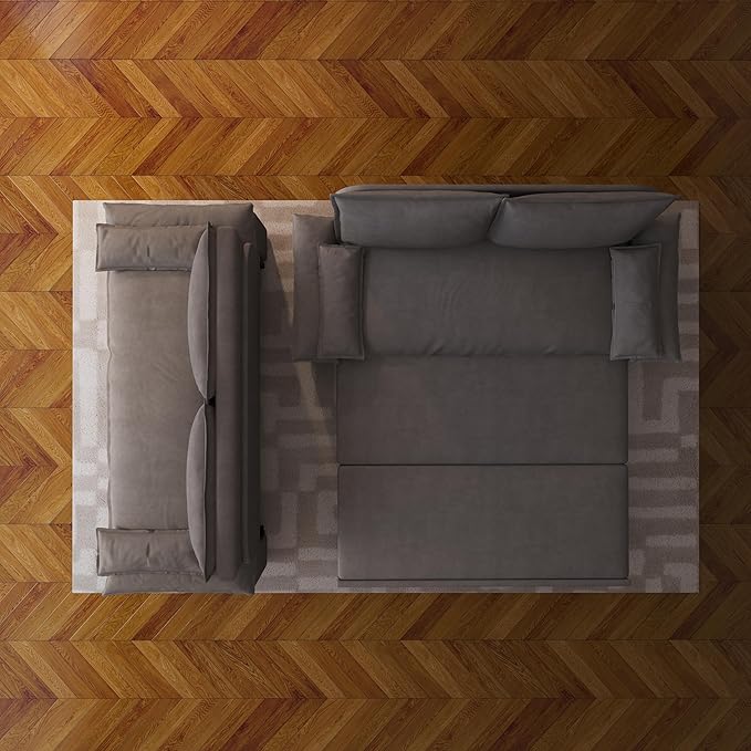 ERYE 73.2" Queen Size Sleeper Sofabed Modern 3 in 1 Convertible Loveseat - Image 9