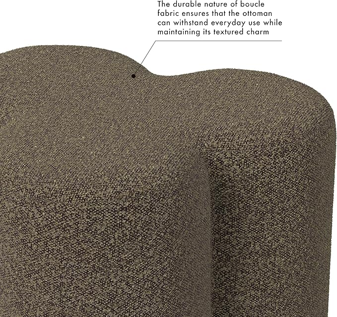 HomePop Upholstered Clover Shaped Ottoman Home Décor | Foot Rest Pouf – Dark - Image 8