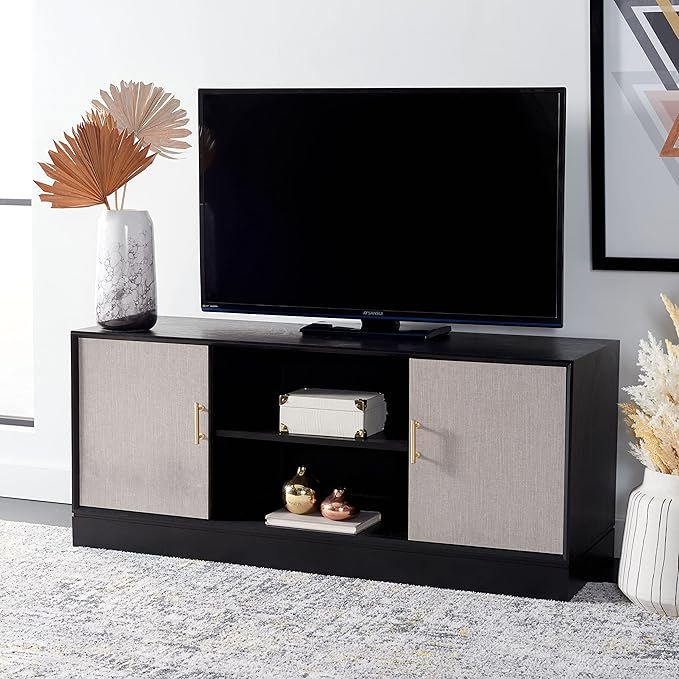 SAFAVIEH Estella TV Stand for up to 55" Flatscreen – Black, 2 Doors by SAFAVIEH