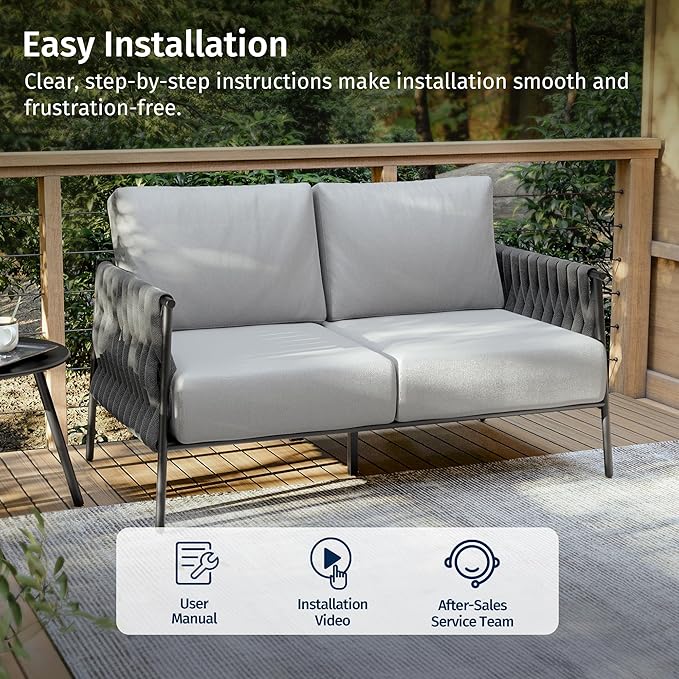 EAST OAK Outdoor Furniture | Life Chatter Loveseat | 2 Seater Sofa - Image 8