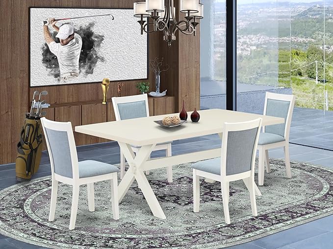 East West Furniture X027MZ015-5 5 Piece Kitchen Table & Chairs Set Includes a - Image 2