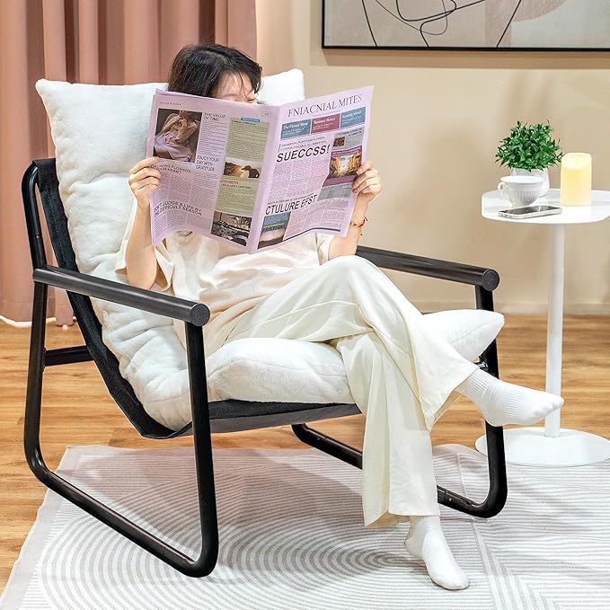 Plush Modern Accent Chair Single Comfy Chair - Image 4