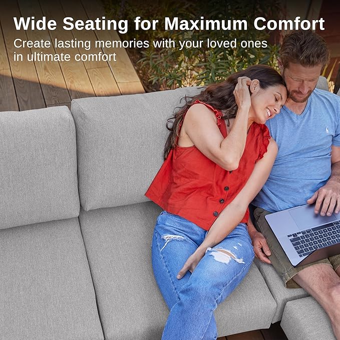 EAST OAK Life Chatter Patio Furniture Set, Outdoor Furniture Sectional Sofa Set - Image 3