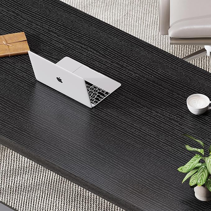 LVB Black Computer Desk, Modern Gaming PC Writing Desk - Image 5