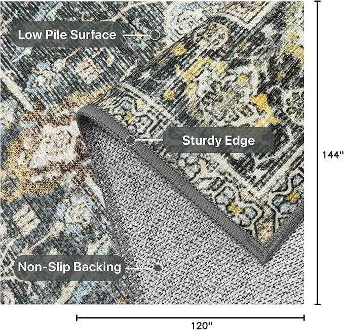 10X12 Area Rugs Machine Washable Rugs - Image 2