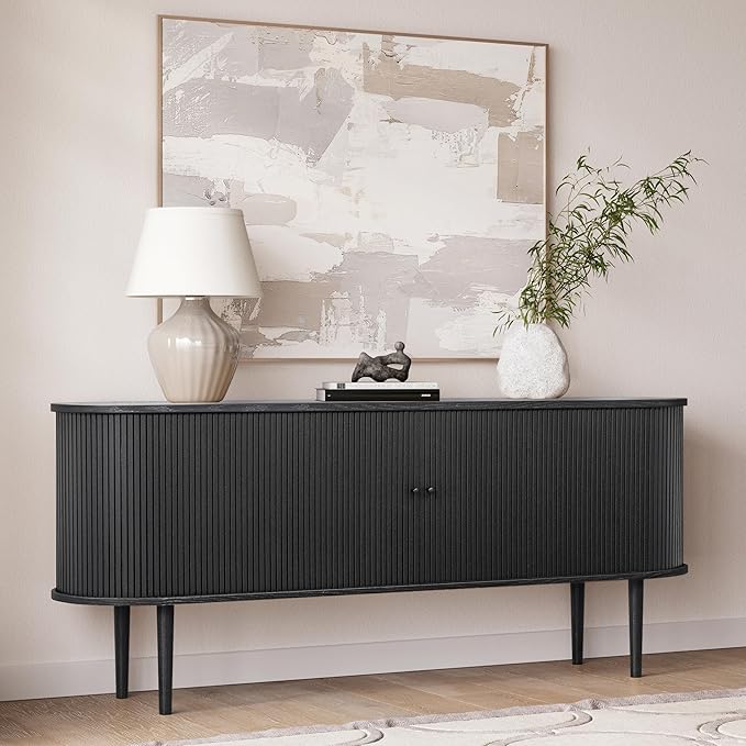 WERMO 71’’ Black Sideboard Cabinet by WERMO