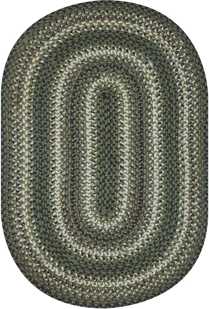 Pinecone Green Oval Braided Rug, 2x3' - Image 9