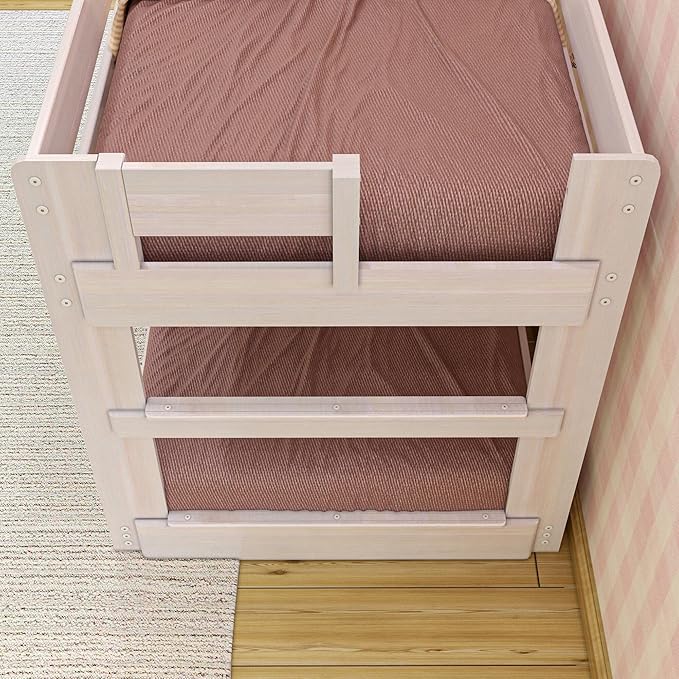 Max & Lily Modern Farmhouse Low Bunk Bed, Twin-Over-Twin Bed Frame - Image 6