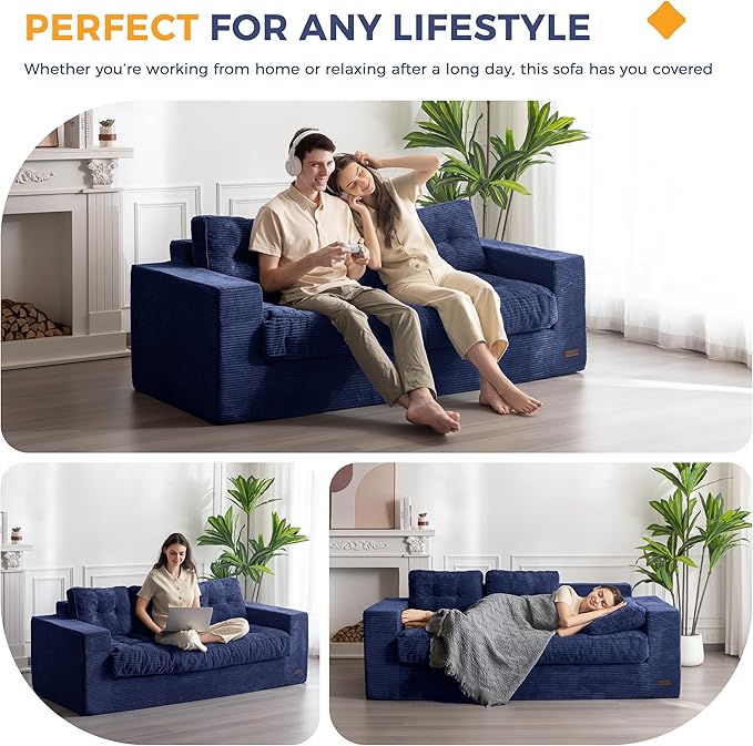 MAXYOYO 3 Seater Couch for Living Room, Boneless Couch - Image 3