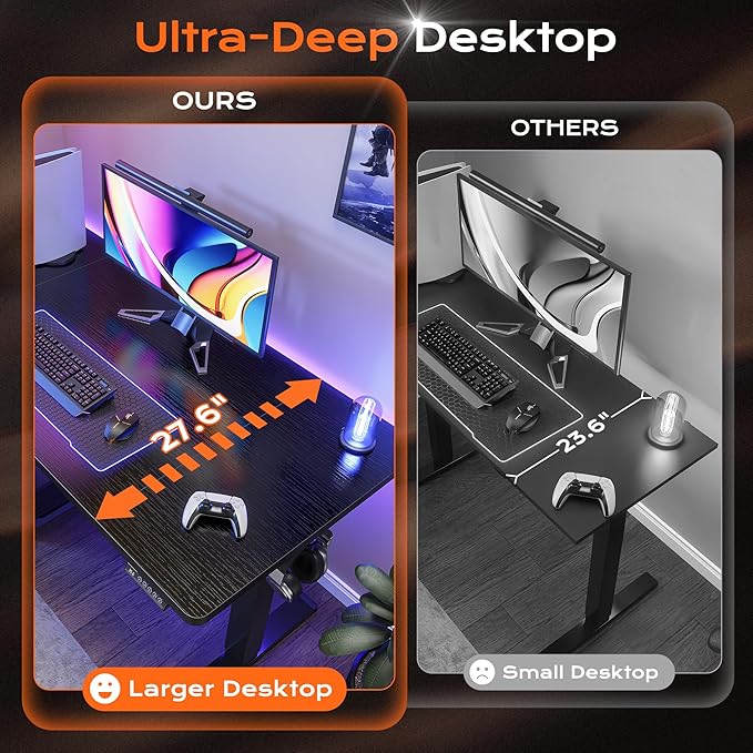 Huuger 55 x 28 Large Electric Standing Desk, Height Adjustable Computer Desk - Image 4