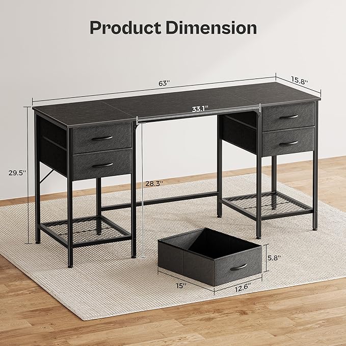 Huuger 63 Inch Computer Desk - Image 3