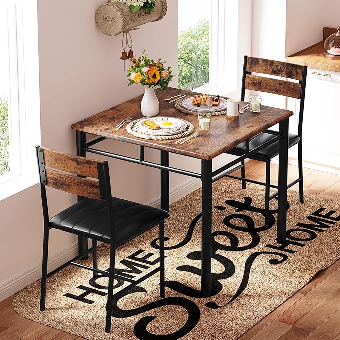 IRONCK Dining Table Set for 2, Small Kitchen Table - Image 3