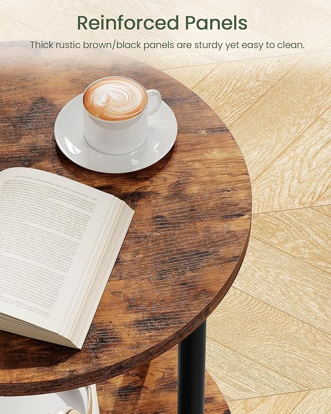 Round Side Table, 2-Tier End Table, Small Side Table - Image 8