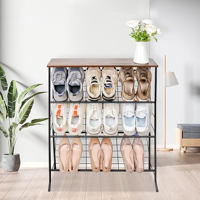 Narrow Shoe Rack for Front Door Entrance, 4-Tier Shoes Rack Storage Organizer - Image 2