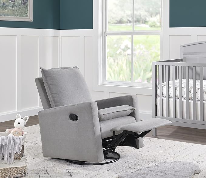 Oxford Baby Uptown Upholstered Swivel Glider and Recliner Nursery Chair - Image 9