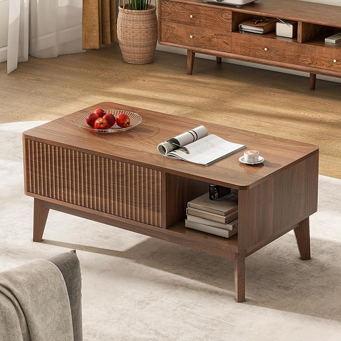 LYNCOHOME Fluted Lift Top Coffee Table - Image 7