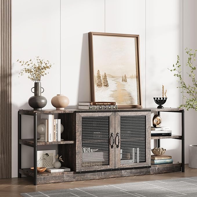 GarveeHome Farmhouse TV Stand for 65/75 inch TV, Entertainment Center - Image 8