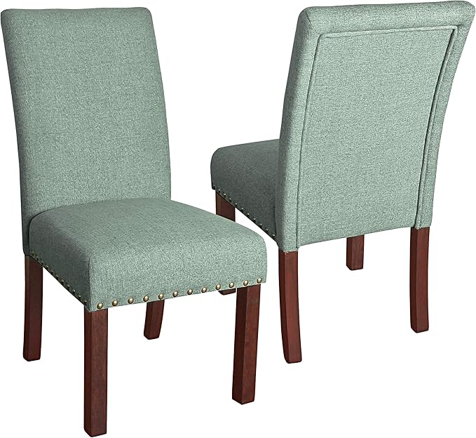 HomePop Home Decor | Classic Upholstered Parsons Dining Chairs | Set of 2 by HomePop