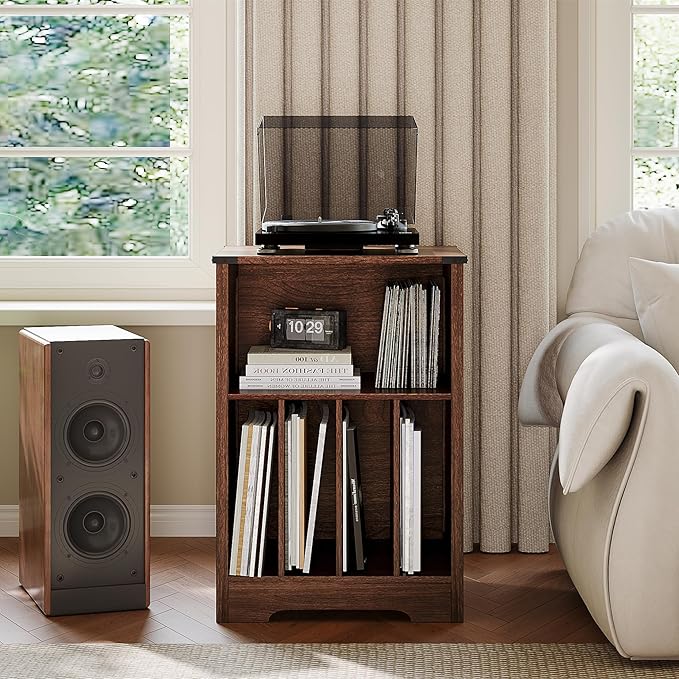 ChooChoo Record Player Stand, Vinyl Record Storage Cabinet, Turntable Stand - Image 4