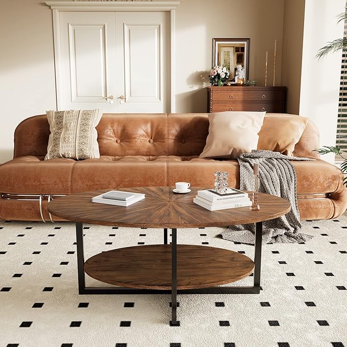 Solid Wood Oval Coffee Table - Image 5