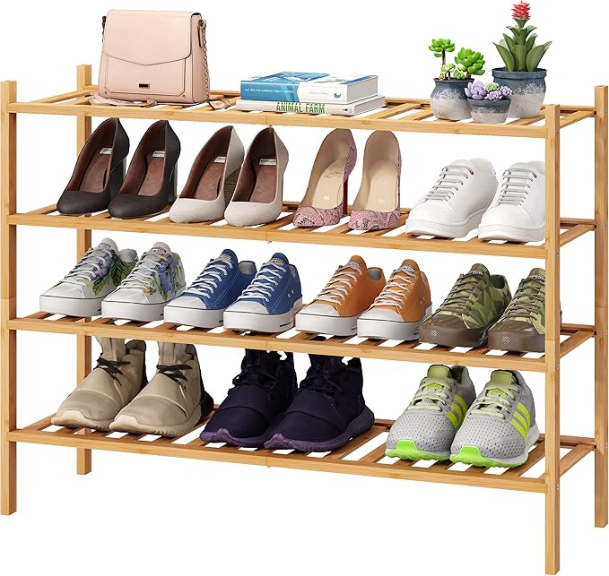 Shoe Rack, 4-Tier Long Shoe Rack by VIEWCARE