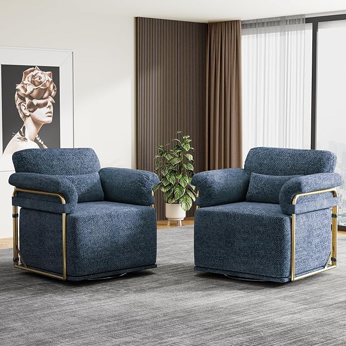 KEIKI Modern Comfy Swivel Accent Reading Chair - Image 3