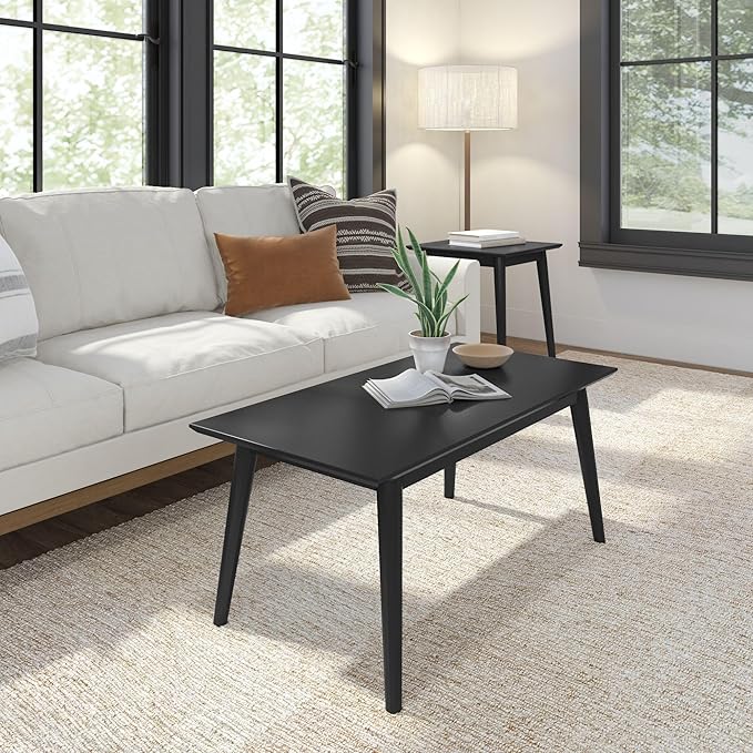 Plank+Beam 40 Inch Mid Century Modern Coffee Table, Wood Coffee Tables by PlankBeam