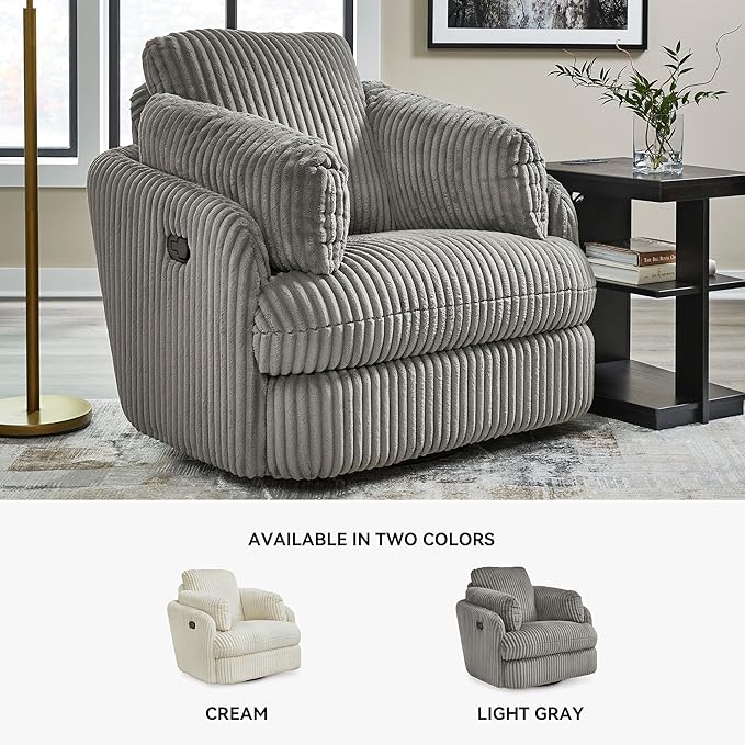 Signature Design by Ashley Tie-Breaker Casual Manual Press-Back Swivel Glider - Image 6