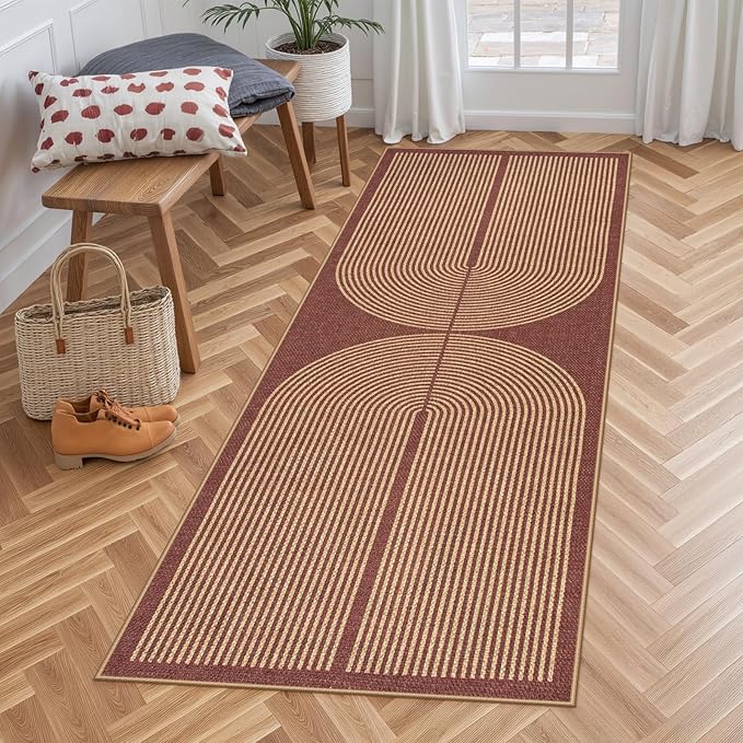 Lahome Modern Rainbow Easy Jute 2x6 Runner Rug, Farmhouse Stain Resistant Non by Lahome