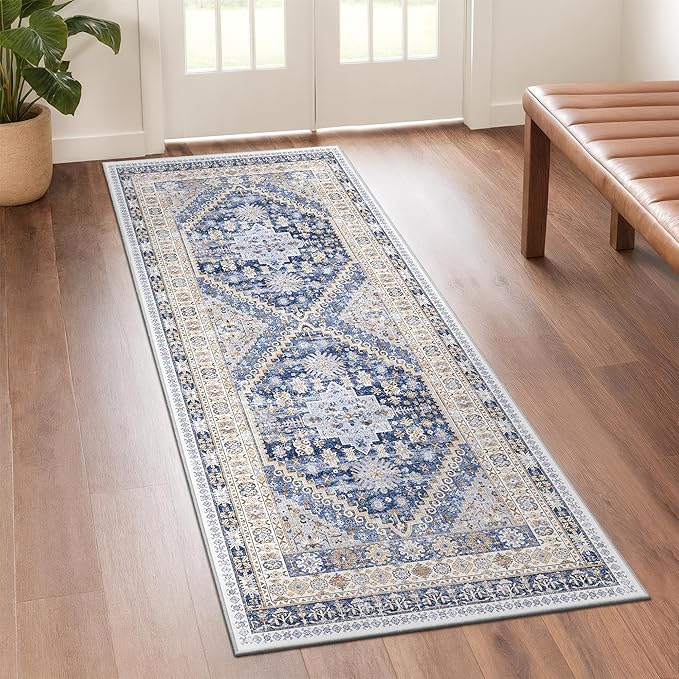 zesthome 2x6 Runner Rug for Hallways, Machine Washable Rug, Non Slip Vintage - Image 8