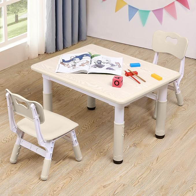 Adjustable Kids Table & Chairs Set by CuFun