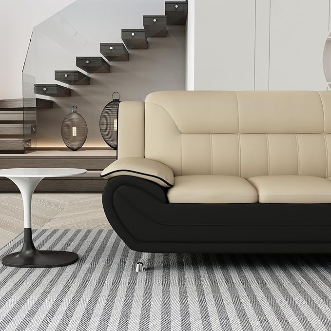 Container Furniture Direct Michael Modern Faux Leather Upholstered Stainless - Image 10
