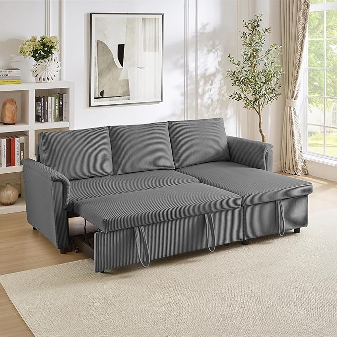 Ball & Cast Reversible Sectional Sofa Couch, L-Shape Sleeper Sofa Bed - Image 5
