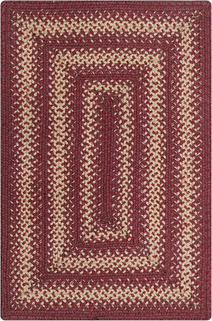 Homespice Autumn Maple Burgundy and Tan Braided Runner Rug, 22x72 Rectangle by Homespice