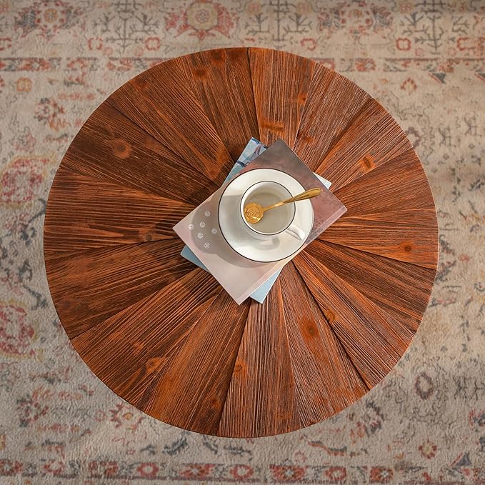 Wood Emd Table, Modern Round Side Table - Image 6