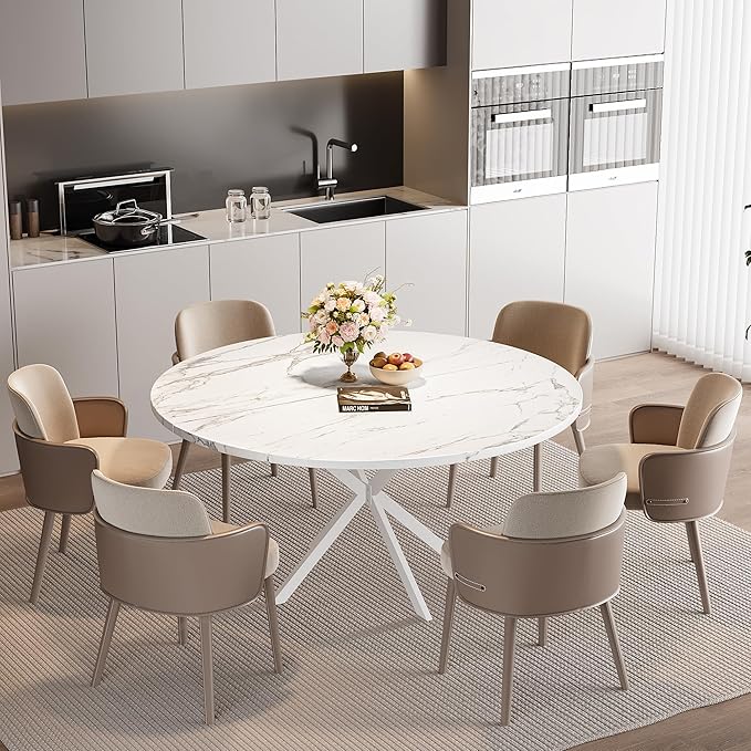 47.24" Round Dining Table for 4-6 Person, Round Kitchen Table - Image 5