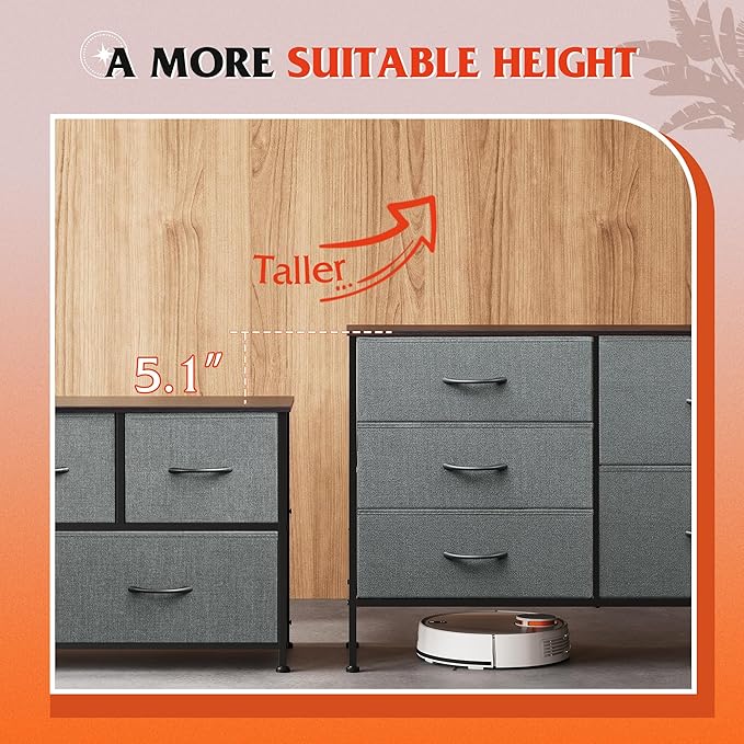 WLIVE Dresser for Bedroom with 5 Drawers, Wide Bedroom Dresser with Drawer - Image 5