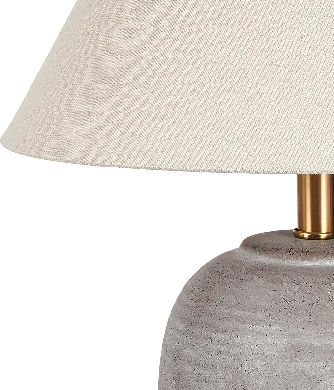 Nourison Home 23" Rustic Brown Ceramic Pot Table Lamp - Image 6