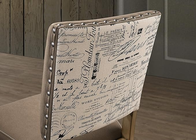 Roundhill Furniture Birmingham Script Printed Driftwood Finish Counter Height - Image 7