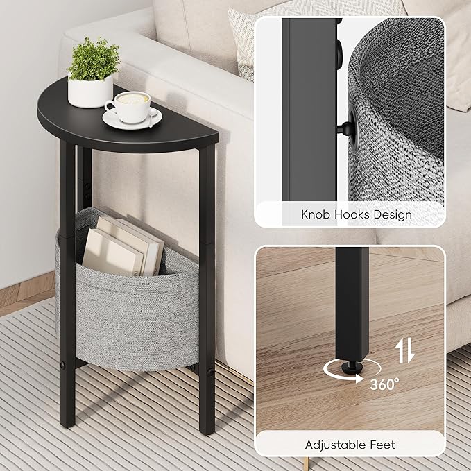 Vagusicc Small Round Side Table End Table, Tall Accent Table - Image 6