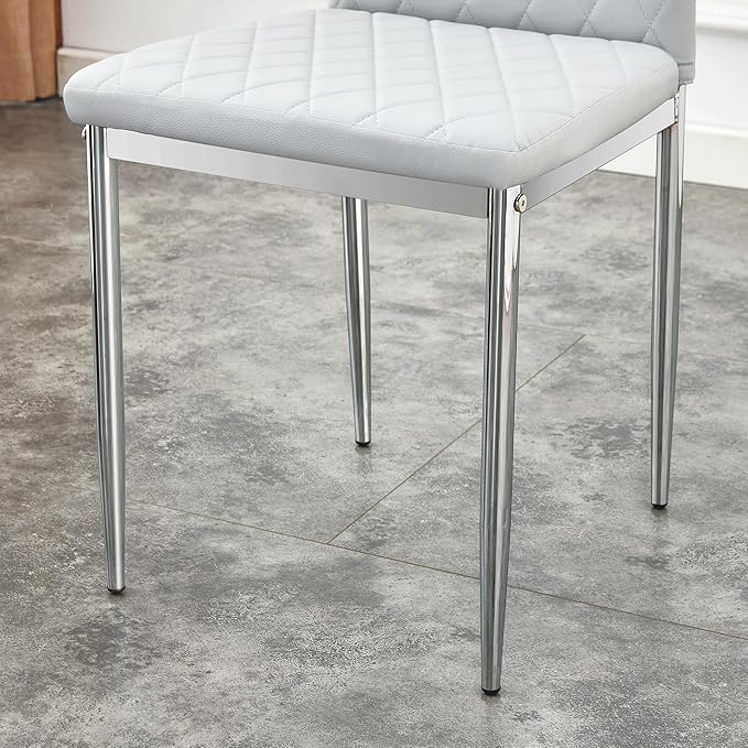 JT Modern Minimalist Dining Chair Fireproof Leather Sprayed Metal Pipe Diamond - Image 8