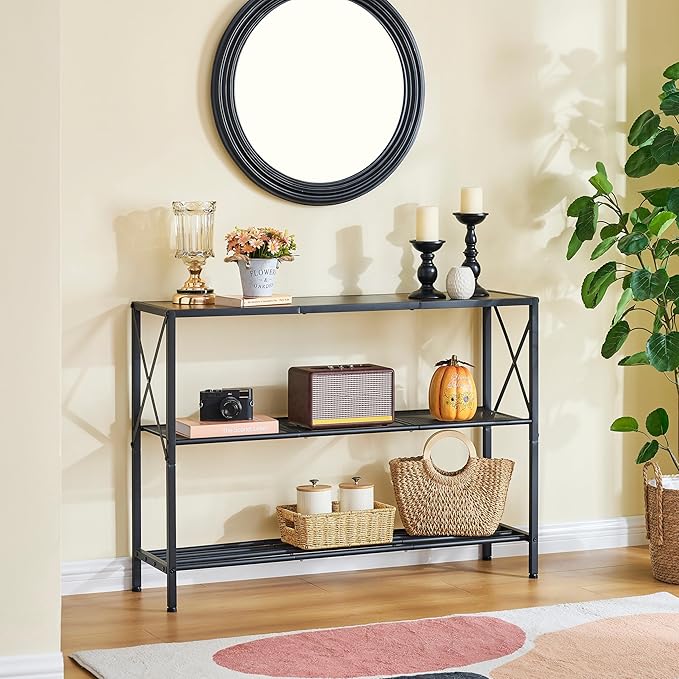 Hoctieon Industrial Console Table, 3 Tier Entryway Table, Hallway Table - Image 9