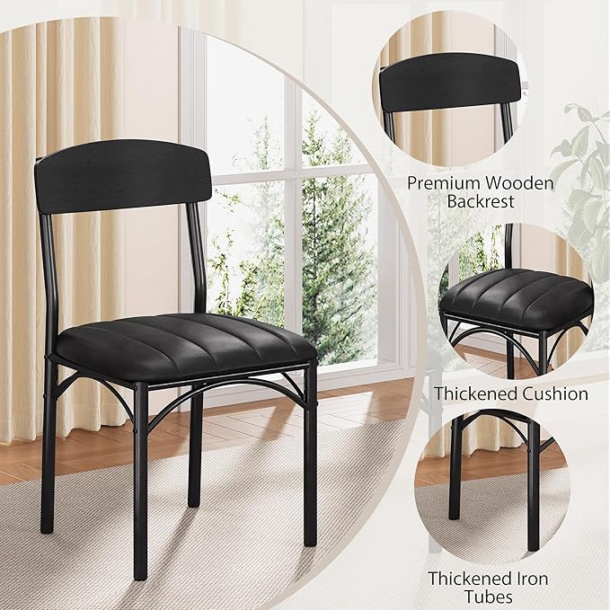 Round Dining Table Set for 4, Kitchen Table and Chairs for 4, Circle Table - Image 5