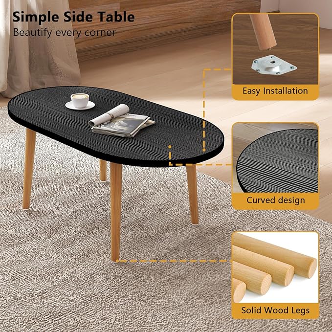 Oval Coffee Table Low Table - Image 4